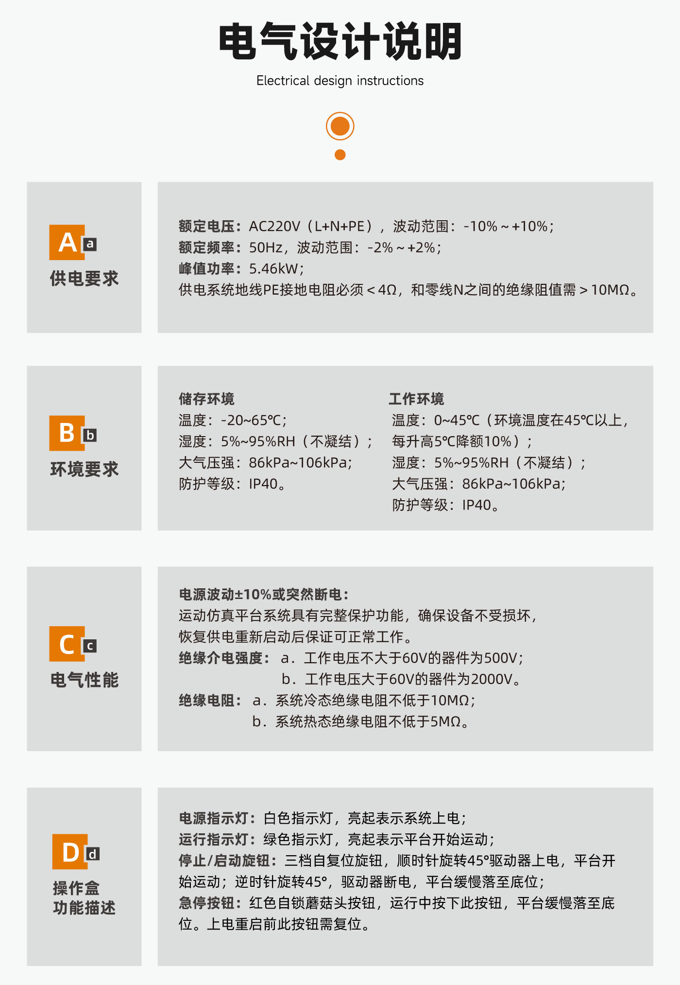 六自由度运动平台电气说明