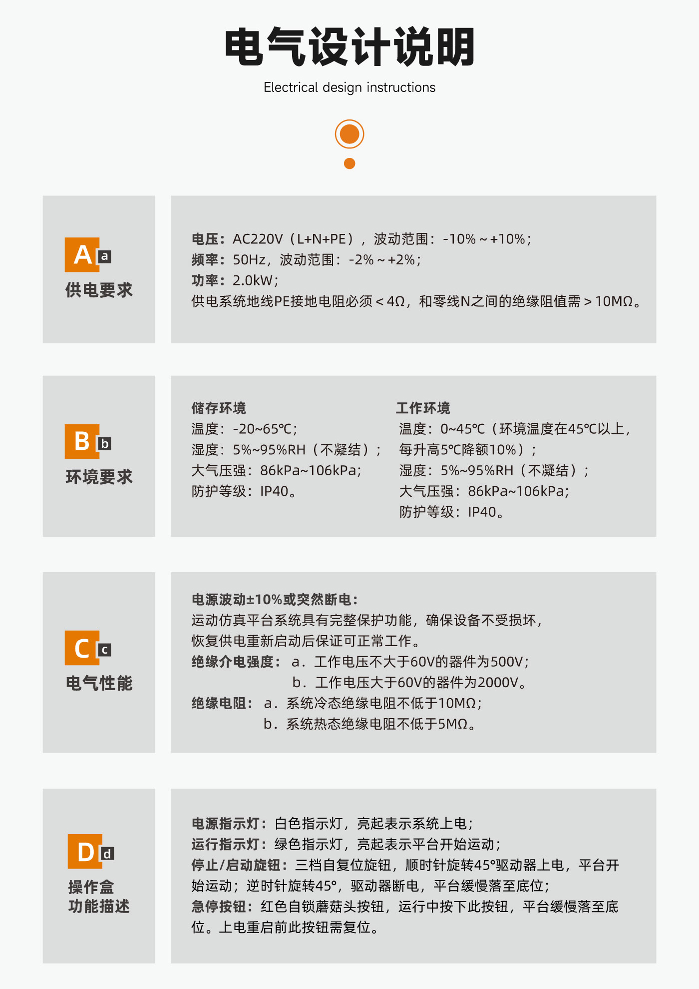 六自由度运动平台电气说明